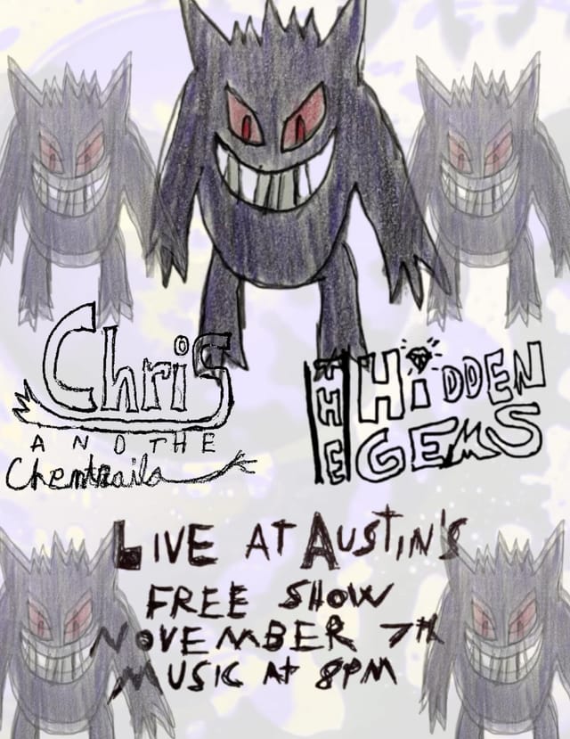 Flyer for Chris and the Chemtrails with The Hidden Gems