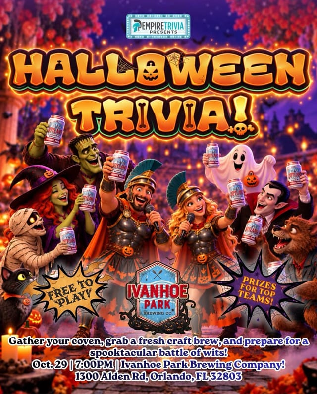 Flyer for Halloween Trivia