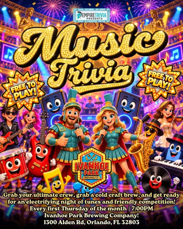 Flyer for Music Trivia