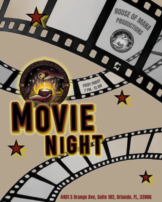 Flyer for Movie Night at House of Mana Kava
