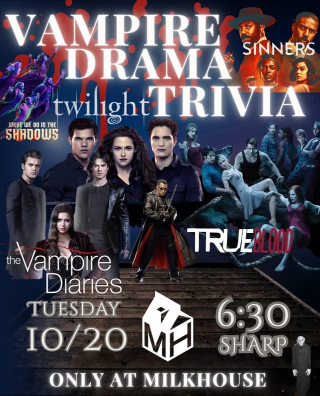 Flyer for Vampire Drama Trivia