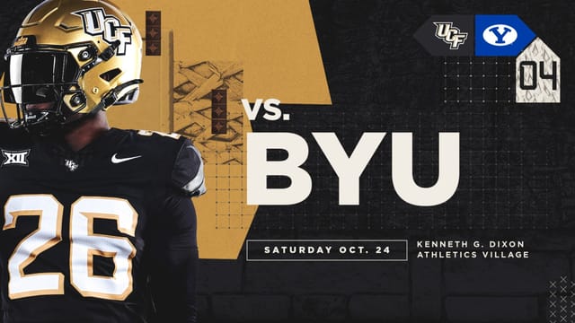 Flyer for UCF Knights Football vs BYU - Homecoming
