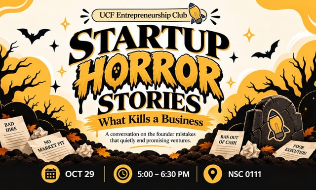 Flyer for Startup Horror Stories