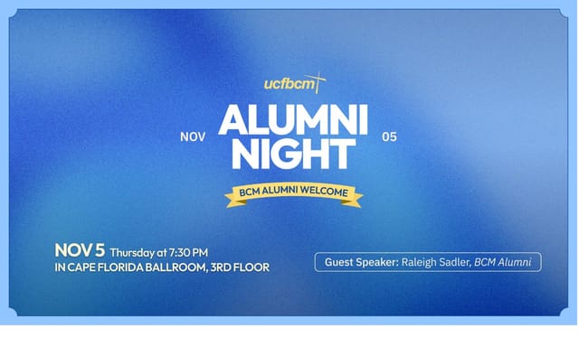 Flyer for Alumni Night