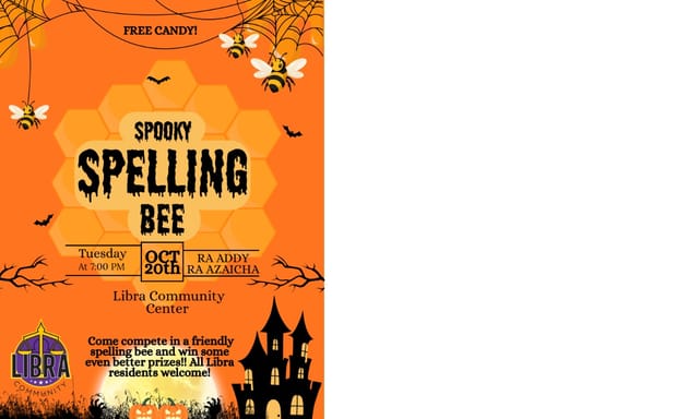 Flyer for Spooky Spelling Bee