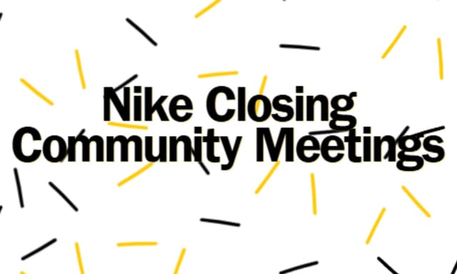 Flyer for Nike Closing Meeting 11/17