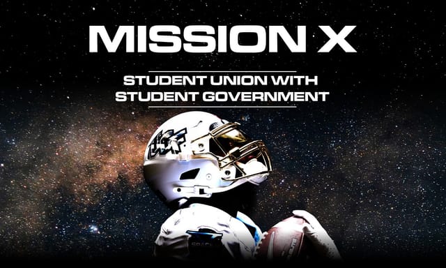 Flyer for MISSION X STUDENT COUNTDOWN: 10/27- Student Union with Student Government
