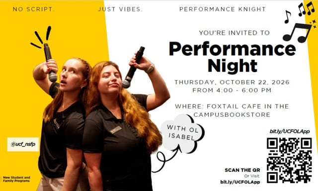 Flyer for Performance Night with NSFP
