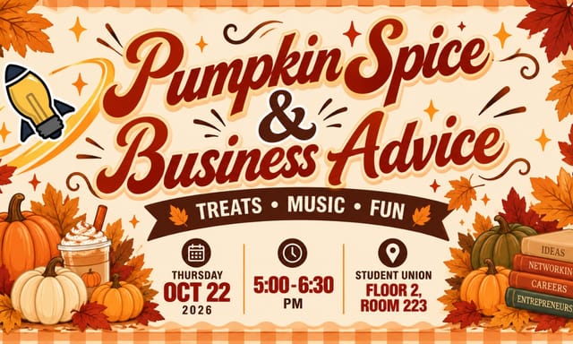 Flyer for Pumpkin Spice & Business Advice