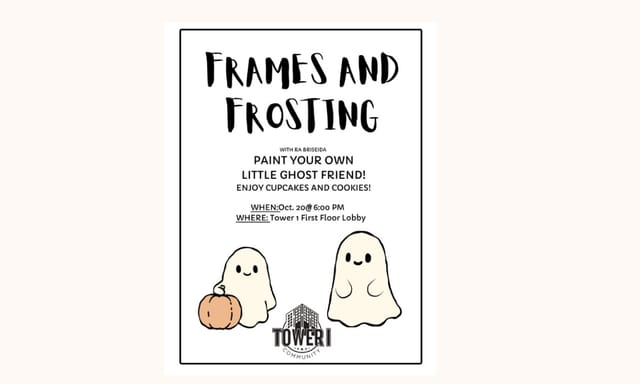 Flyer for Frames and Frosting