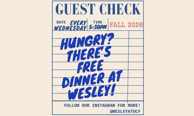 Flyer for Community Knight with Wesley at UCF