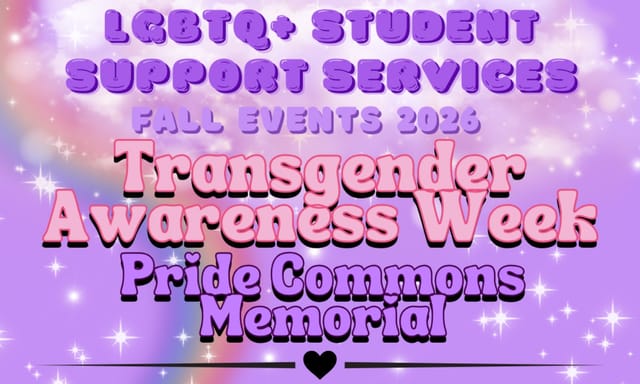 Flyer for Transgender Awareness Week: Pride Commons Memorial