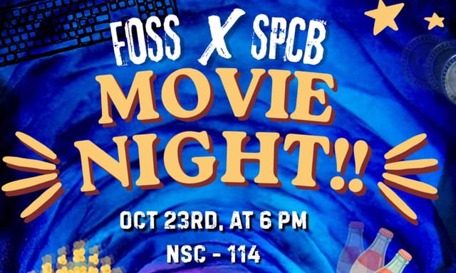 Flyer for SPCB x FOSS Movie Night (Coraline)