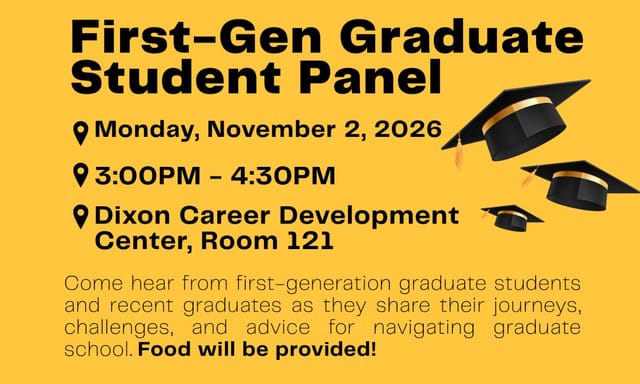 Flyer for First-Generation Graduate Panel