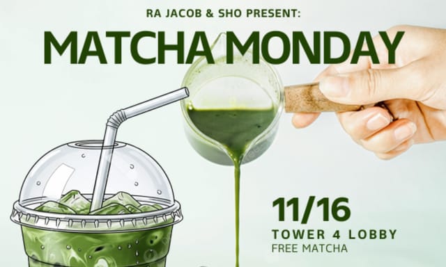 Flyer for Matcha Monday